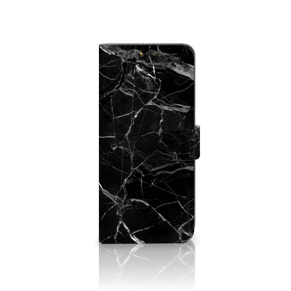 Samsung Galaxy A14 5G Bookcase Marmer Zwart - Origineel Cadeau Vader, elegante zwarte marmeren telefoonhoes.