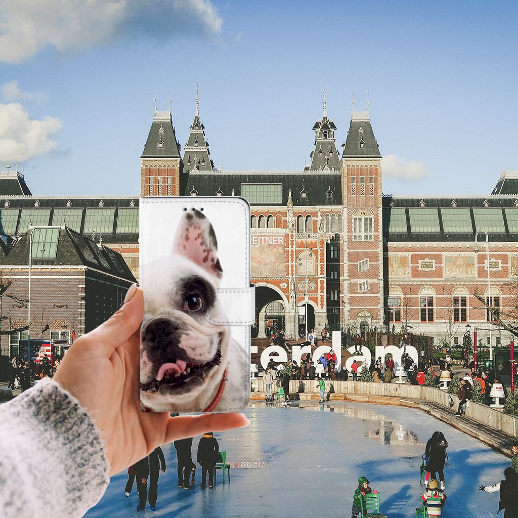 Huawei P10 Lite Telefoonhoesje met Pasjes Franse Bulldog