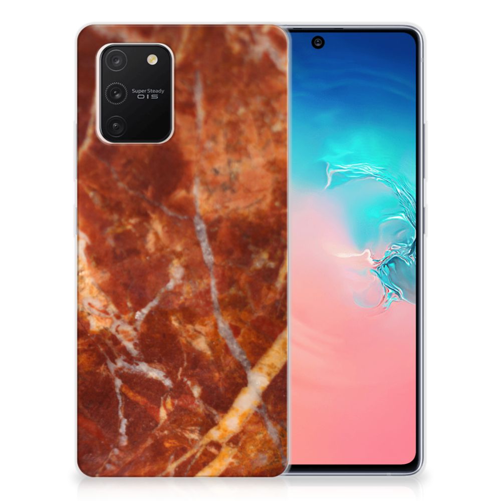 Samsung Galaxy S10 Lite TPU Siliconen Hoesje Marmer Bruin