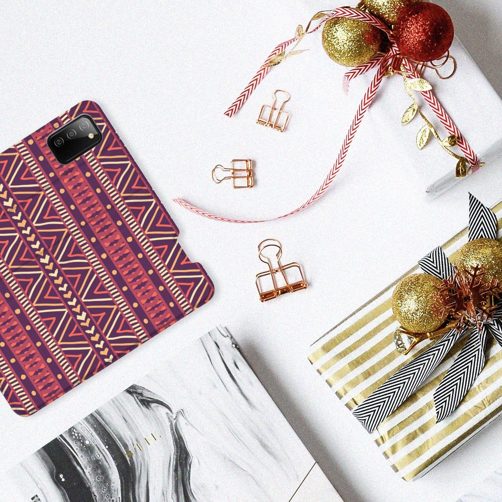 Samsung Galaxy M02s | A02s Hoesje met Magneet Aztec Paars - B2C Telecom