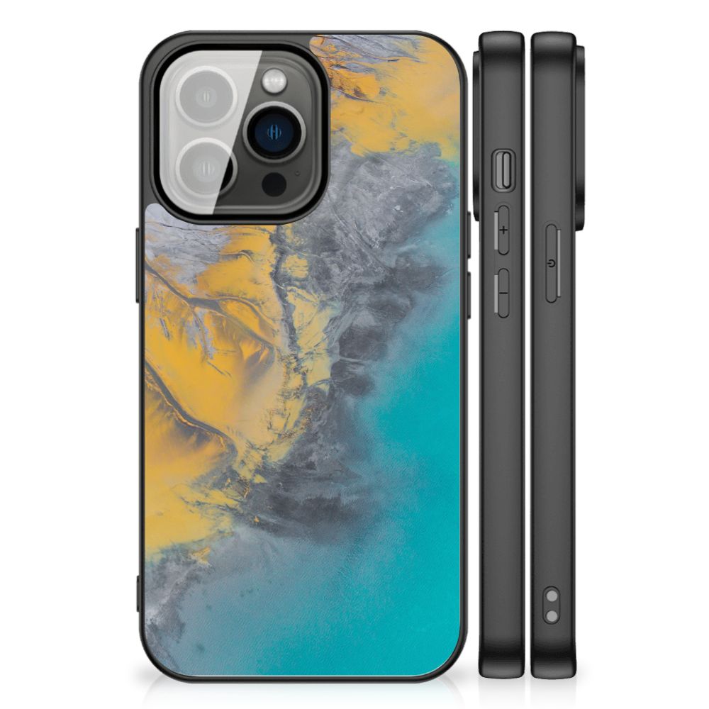 iPhone 13 Pro Marmeren Print Telefoonhoesje Marble Blue Gold B2C Telecom