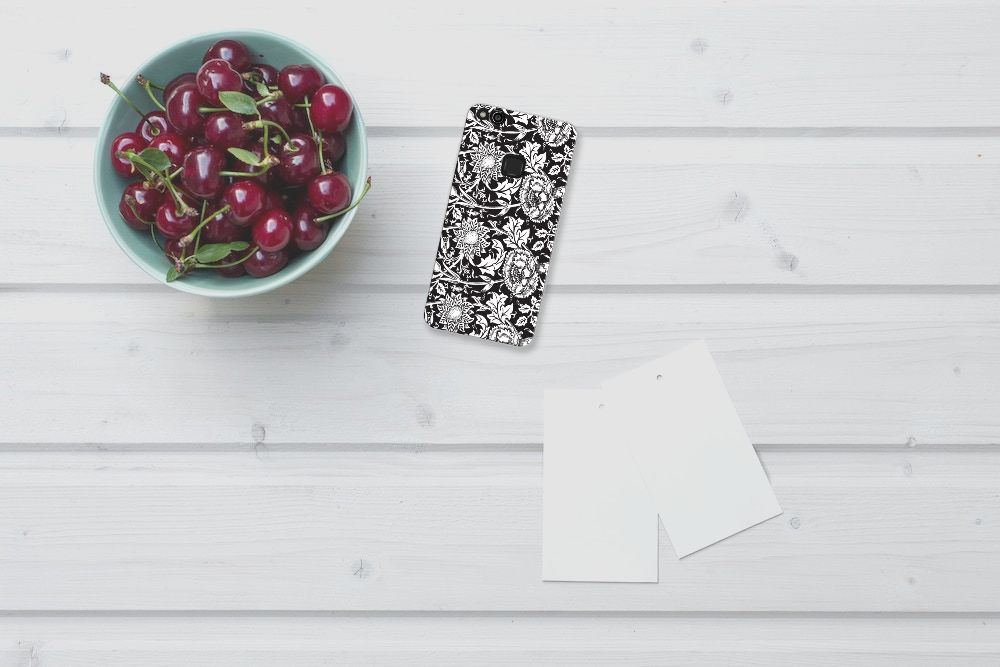 Huawei P10 Lite TPU Case Black Flowers