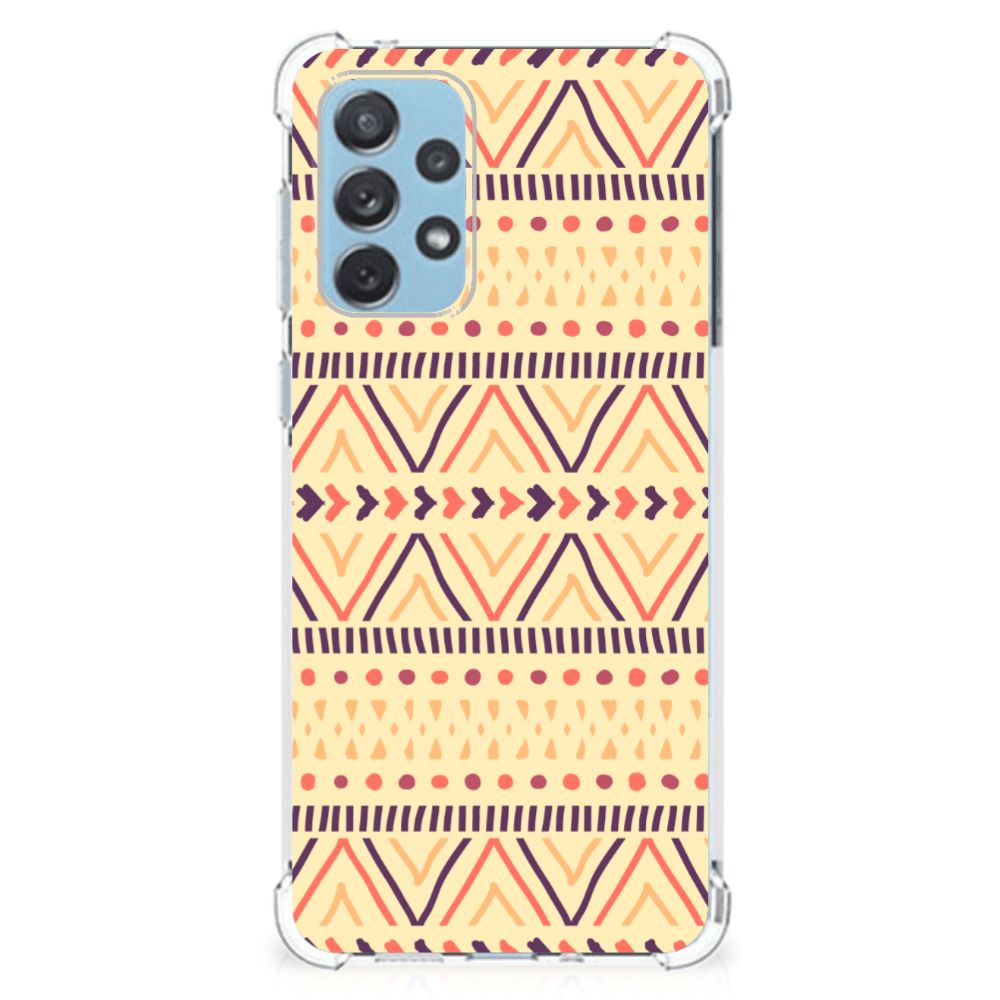 Samsung Galaxy A73 Doorzichtige Silicone Hoesje Aztec Yellow