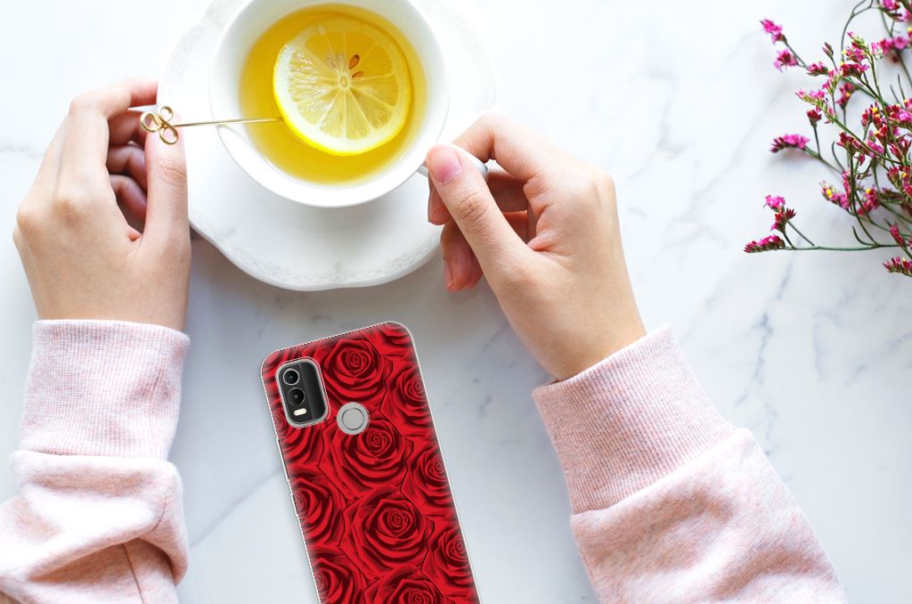 Nokia C21 Plus TPU Case Red Roses