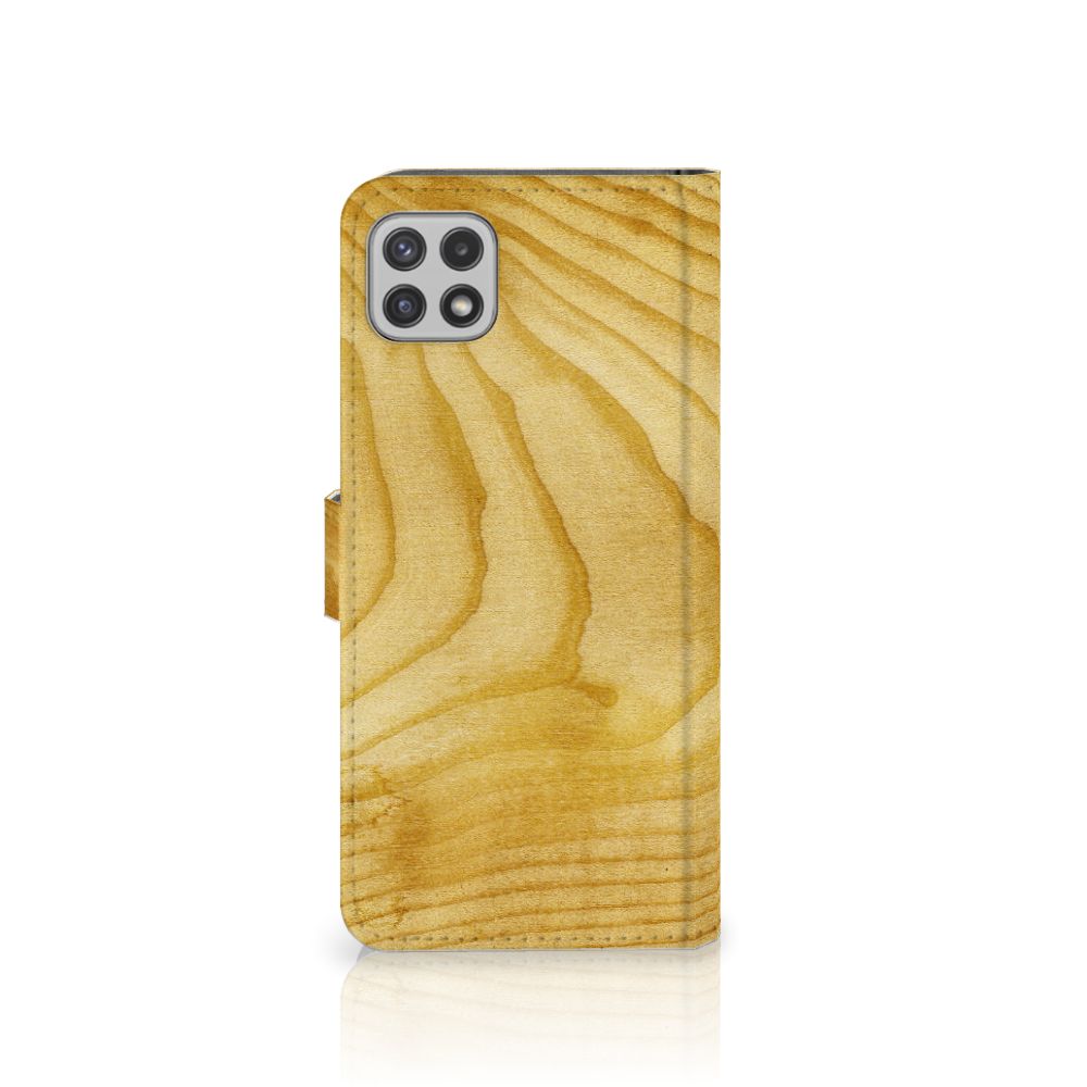 Samsung Galaxy A22 5G Book Style Case Licht Hout