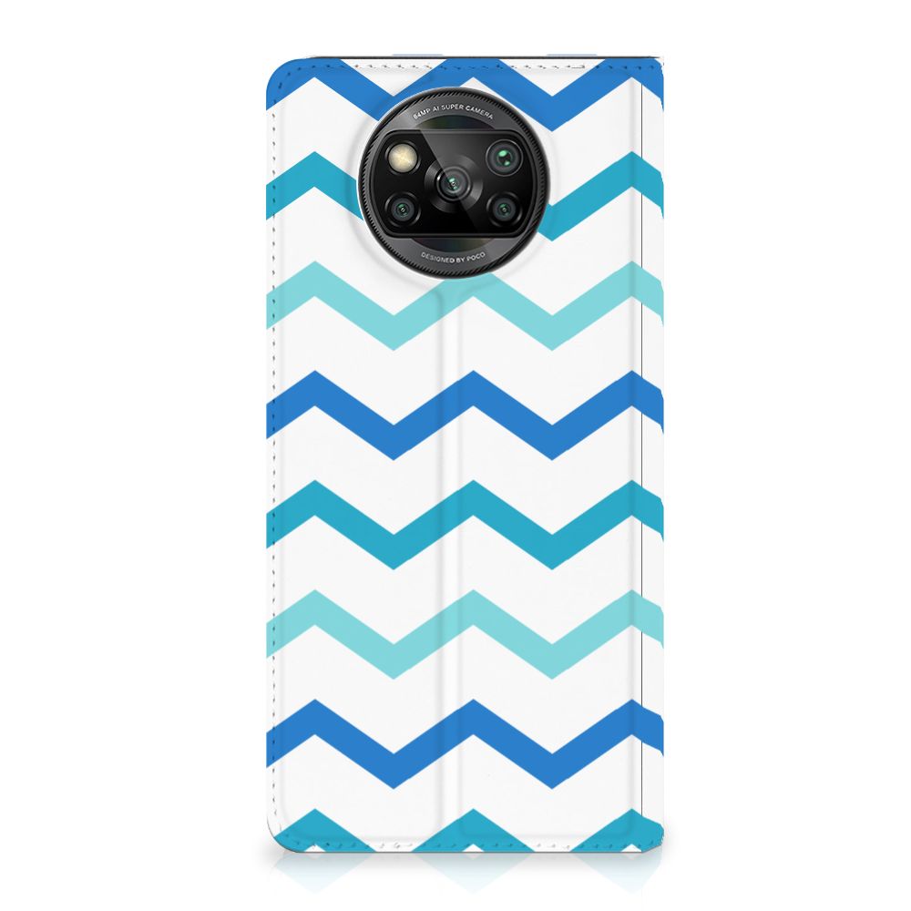 Xiaomi Poco X3 Pro | Poco X3 Hoesje met Magneet Zigzag Blauw - B2C Telecom