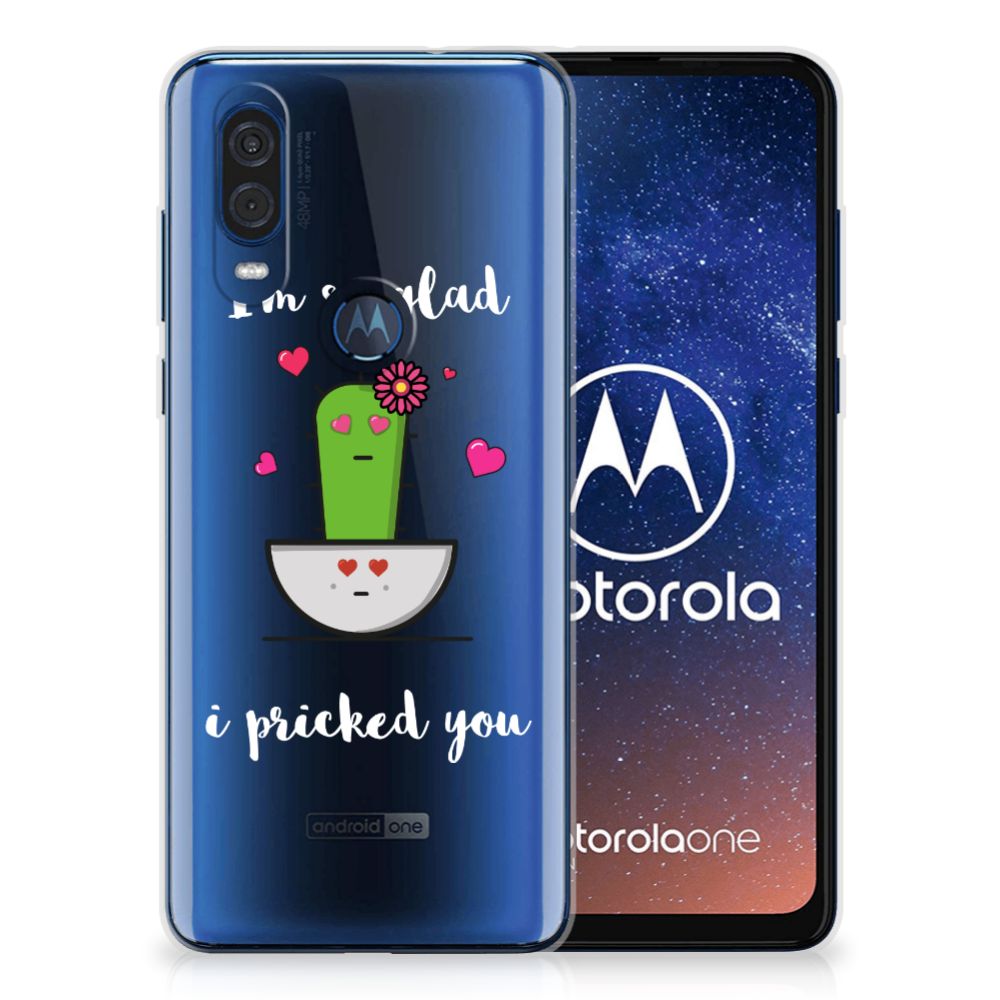 Motorola One Vision Telefoonhoesje met Naam Cactus Glad