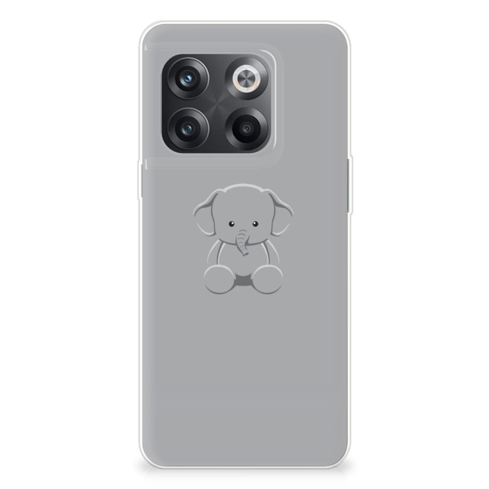 OnePlus 10T Telefoonhoesje met Naam Grijs Baby Olifant