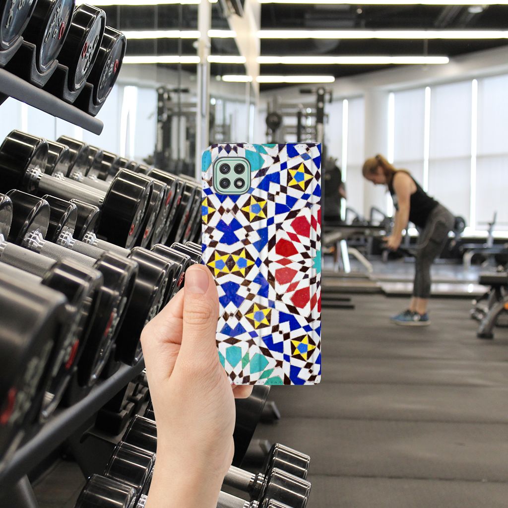 Samsung Galaxy A22 5G Standcase Mozaïek - B2C Telecom
