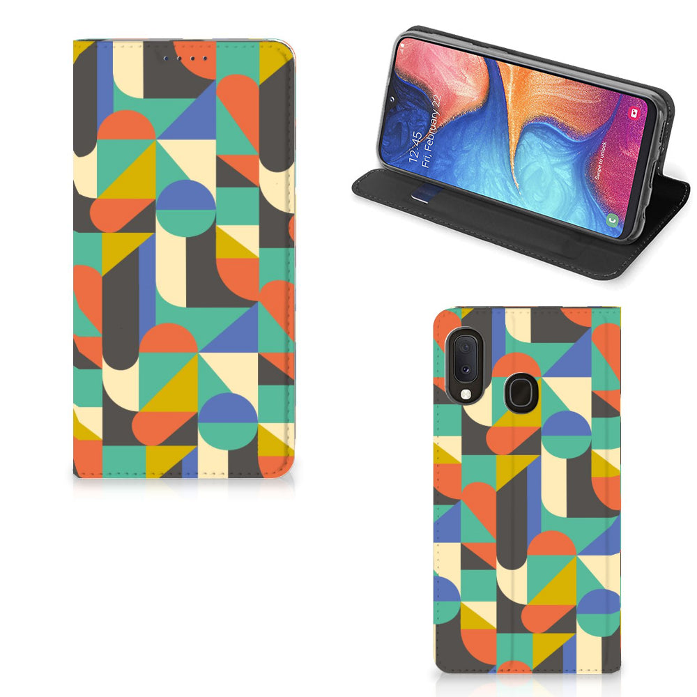 Samsung Galaxy A20e Hoesje met Magneet Funky Retro