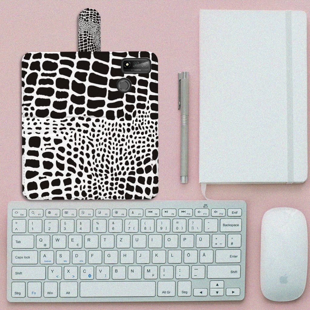 Huawei P Smart 2020 Telefoonhoesje met Pasjes Slangenprint