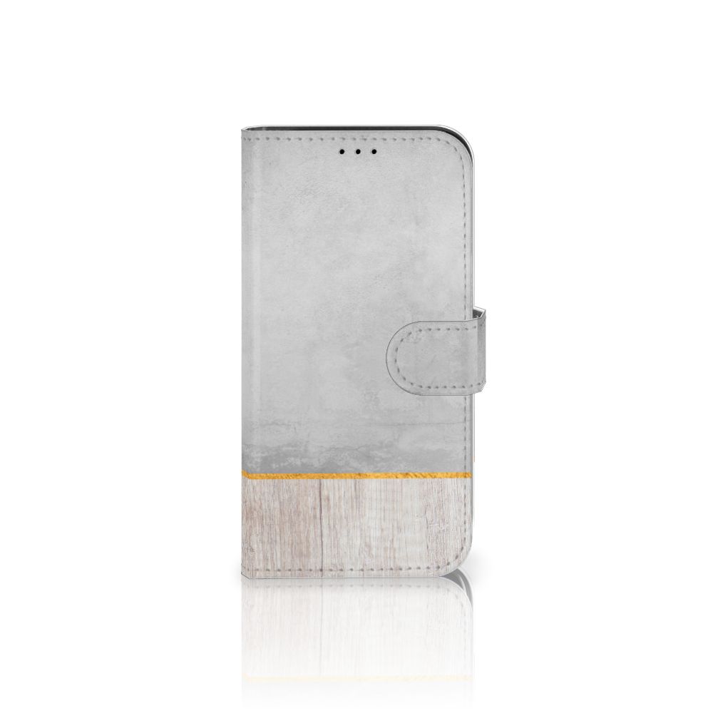 iPhone 13 Pro Book Style Case Wood Concrete