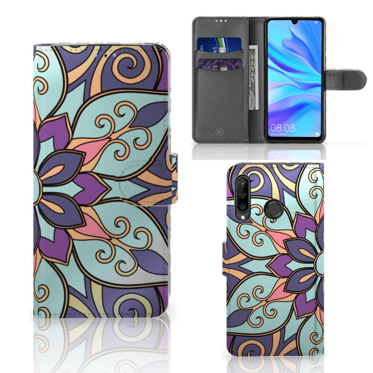 Huawei P30 Lite (2020) Hoesje Purple Flower