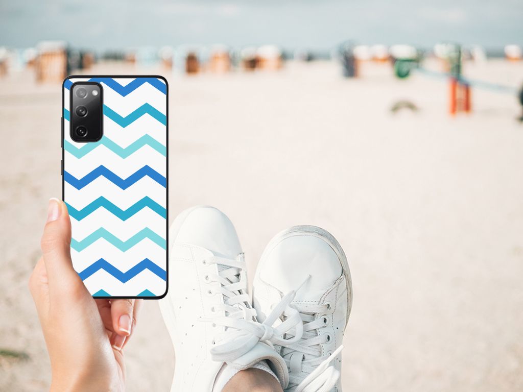 Samsung Galaxy S20 FE Back Case Zigzag Blauw B2C Telecom