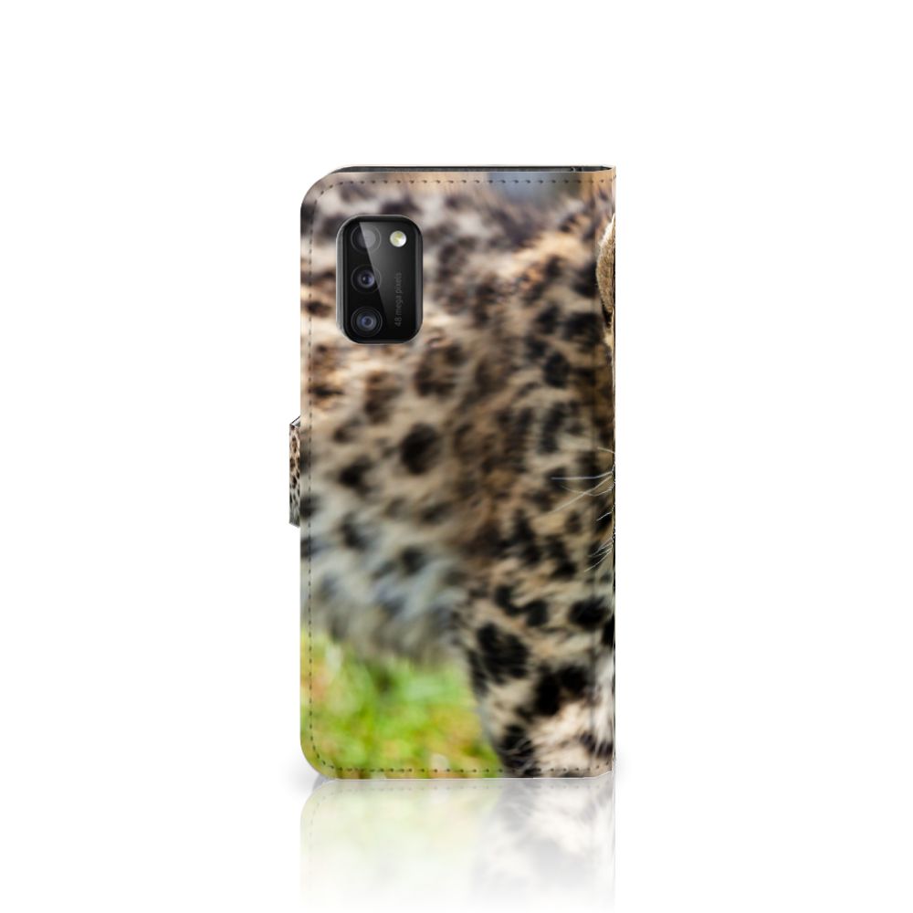 Samsung Galaxy A41 Telefoonhoesje met Pasjes Baby Luipaard
