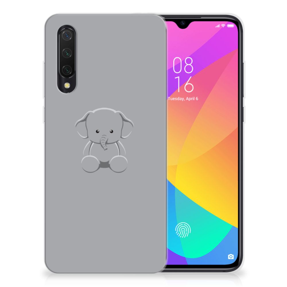 Xiaomi Mi 9 Lite Telefoonhoesje met Naam Grijs Baby Olifant B2C Telecom
