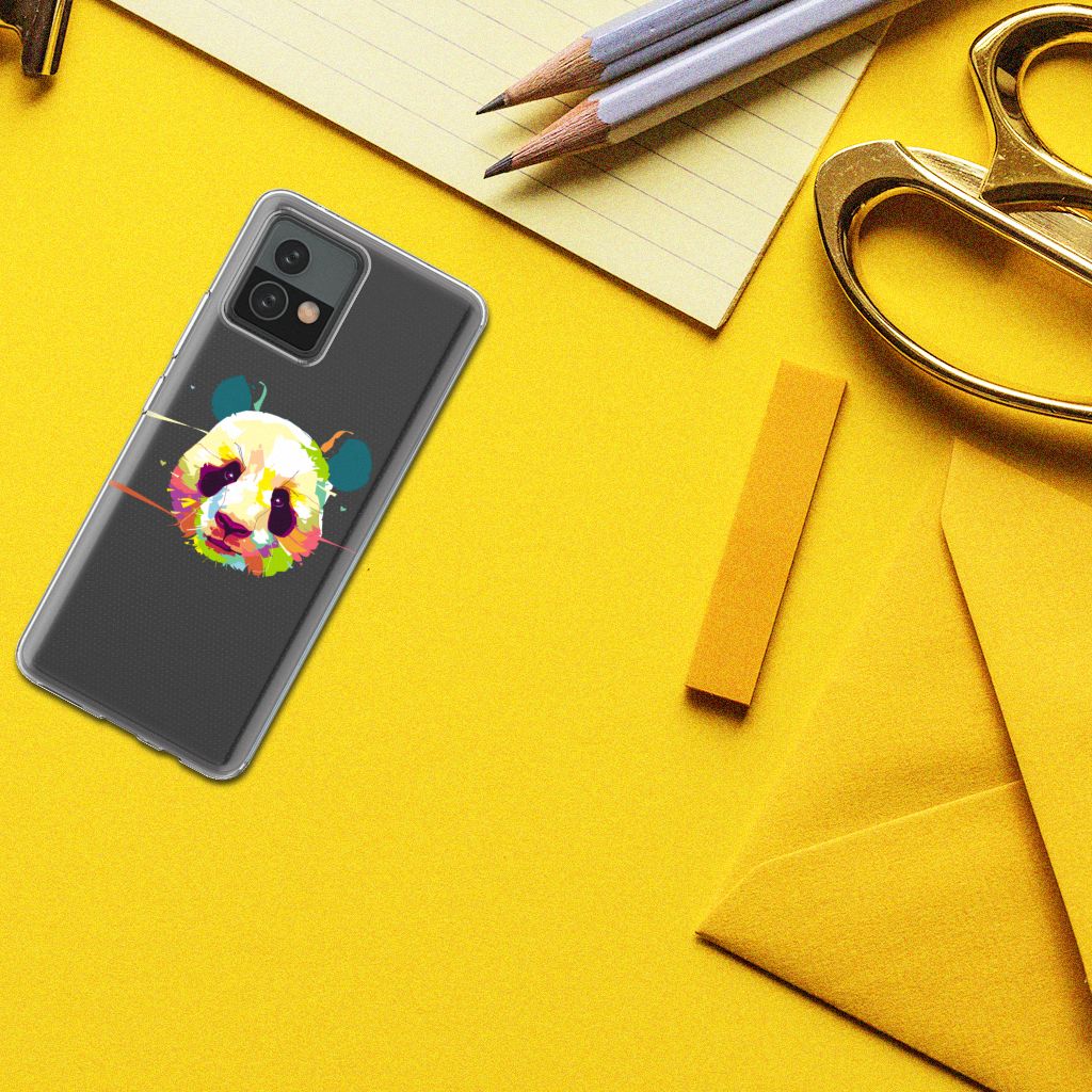 Motorola Moto G72 Telefoonhoesje met Naam Panda Color B2C Telecom