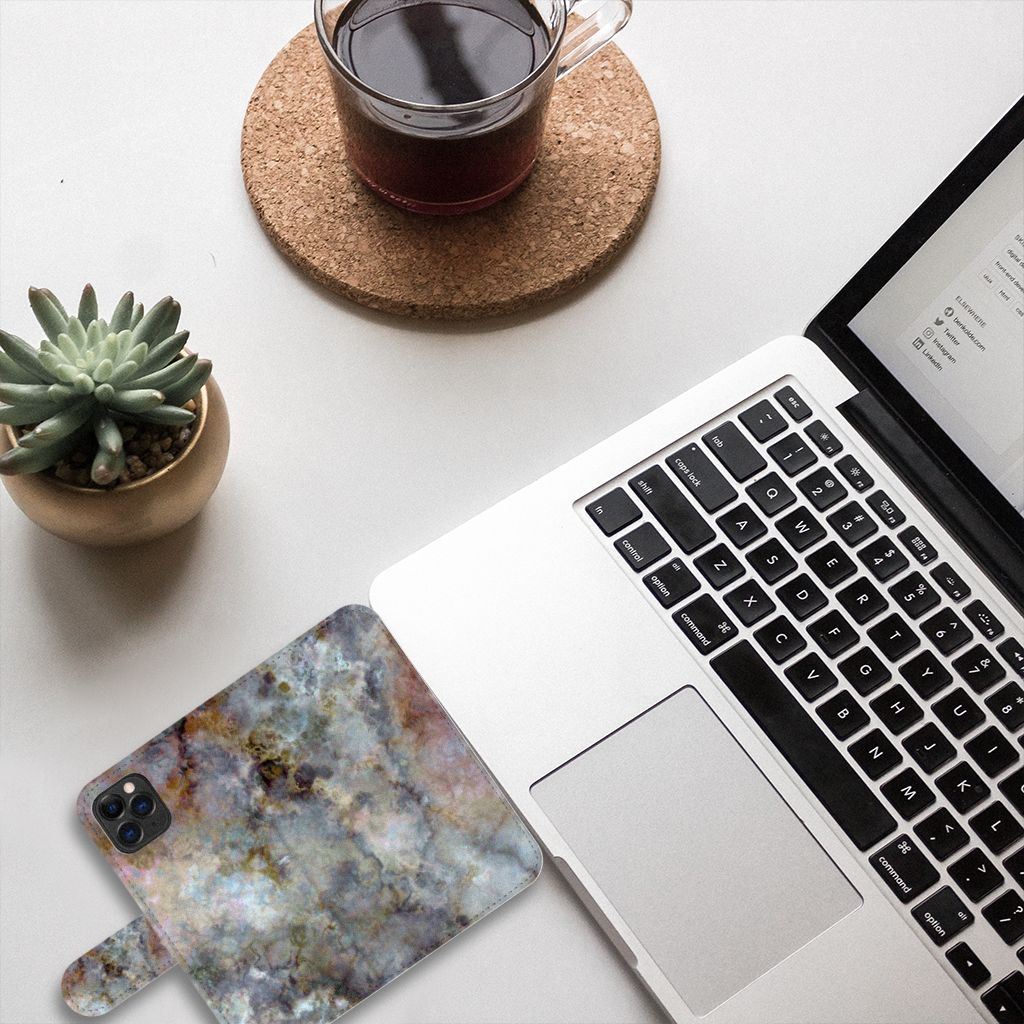 Apple iPhone 11 Pro Bookcase Marmer Grijs
