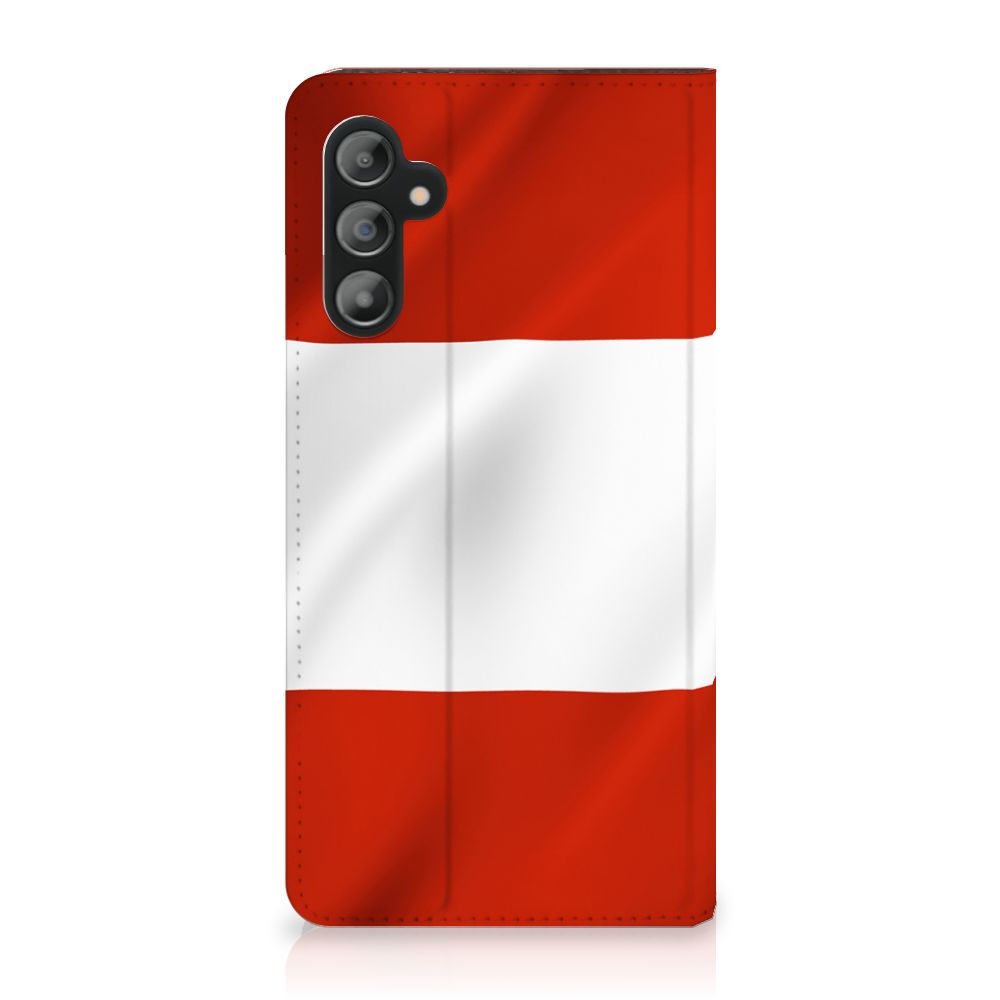 Samsung Galaxy A14 5G Standcase Oostenrijk met Oostenrijkse vlag design