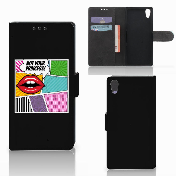 Sony Xperia XA1 Wallet Case met Pasjes Popart Princess