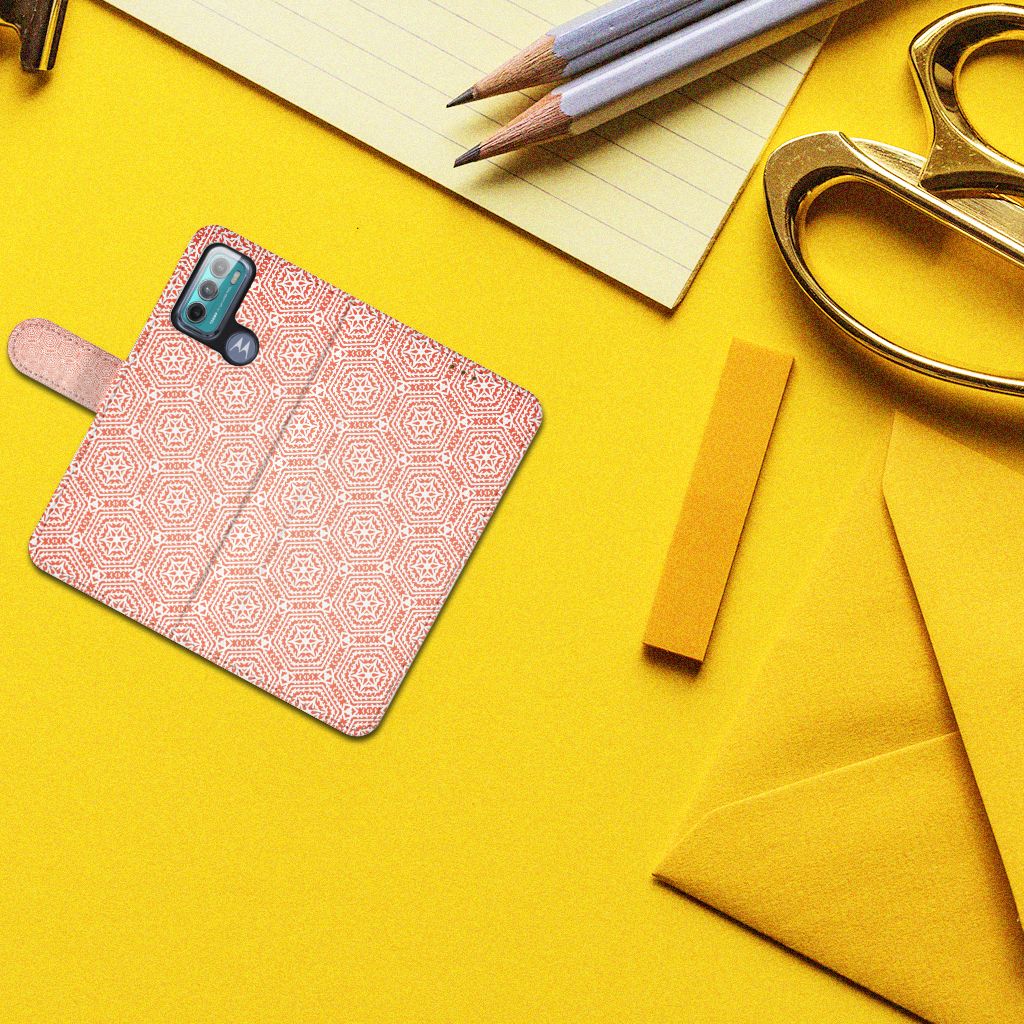 Motorola Moto G60 Telefoon Hoesje Pattern Orange