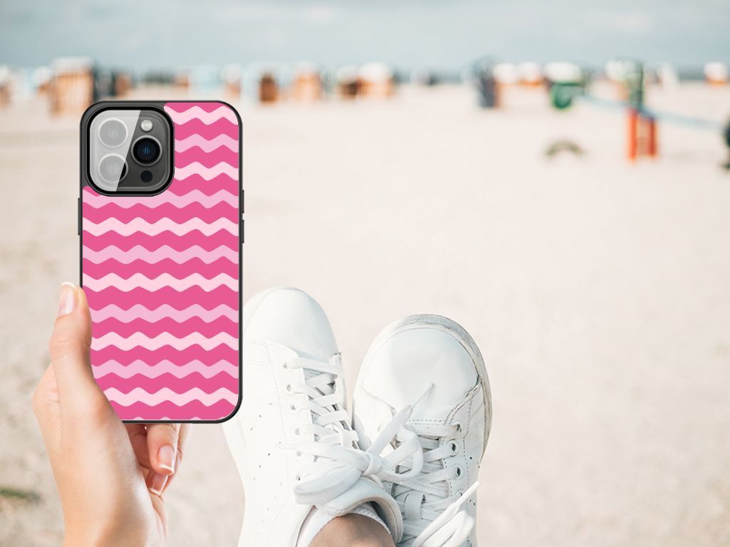 iPhone 13 Pro Max Back Case Waves Pink B2C Telecom