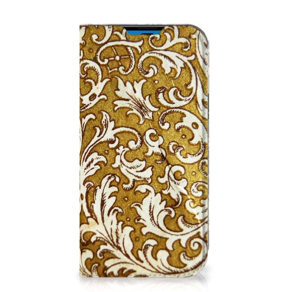 Telefoon Hoesje iPhone 14 Pro Barok Goud met stijlvolle gouden barokpatroon ✨.