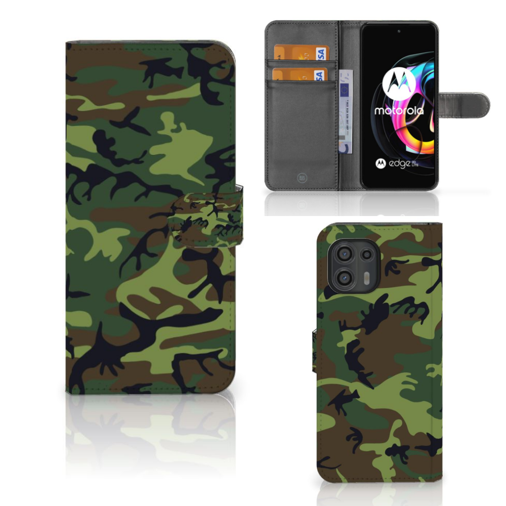 Motorola Edge 20 Lite Telefoon Hoesje Army Dark