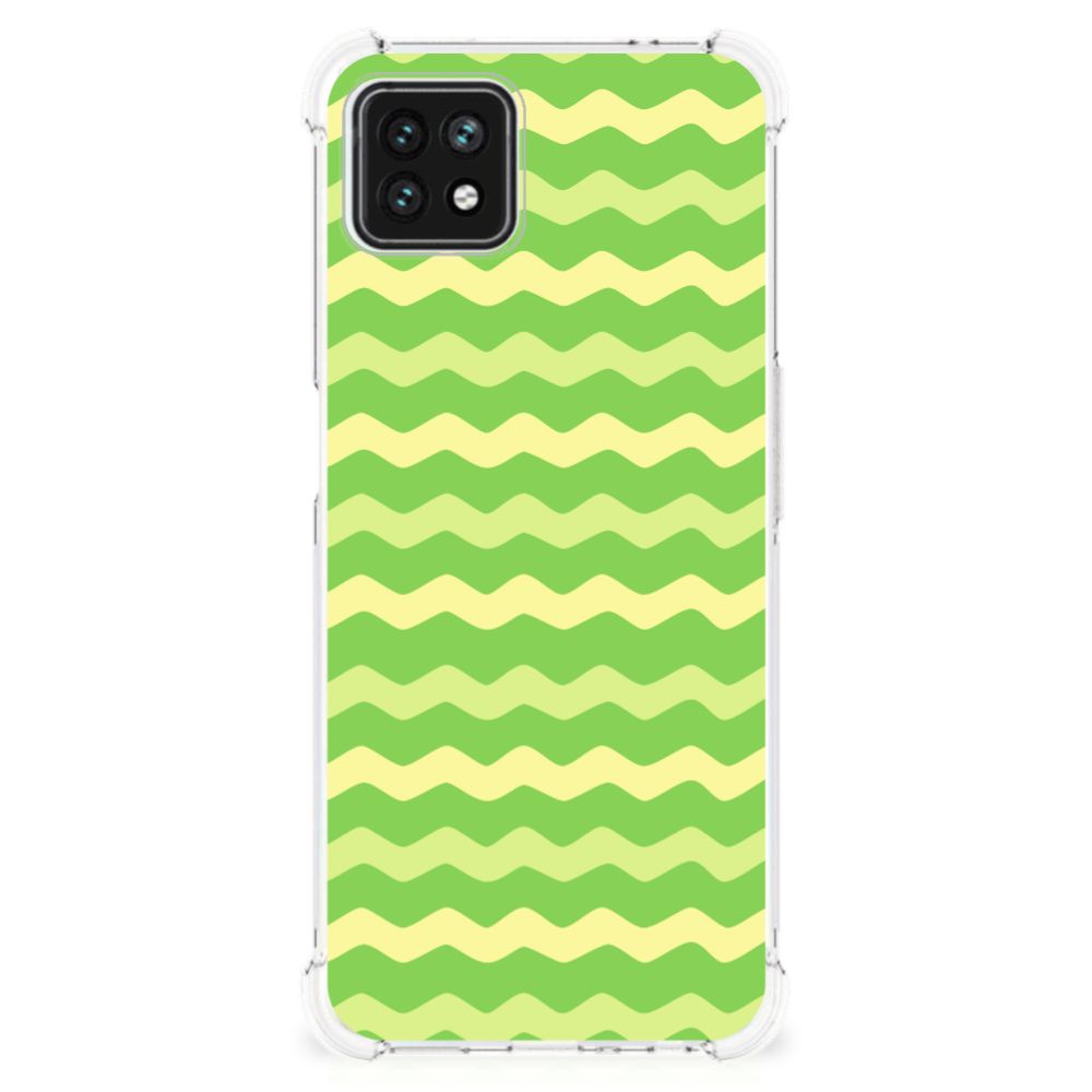 OPPO A53 5G | A73 5G Doorzichtige Silicone Hoesje Waves Green