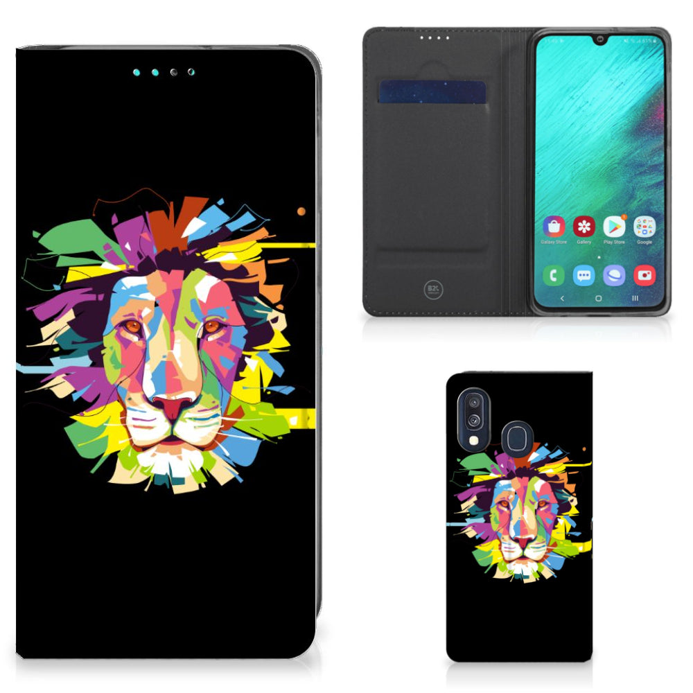 Samsung Galaxy A40 Magnet Case Lion Color