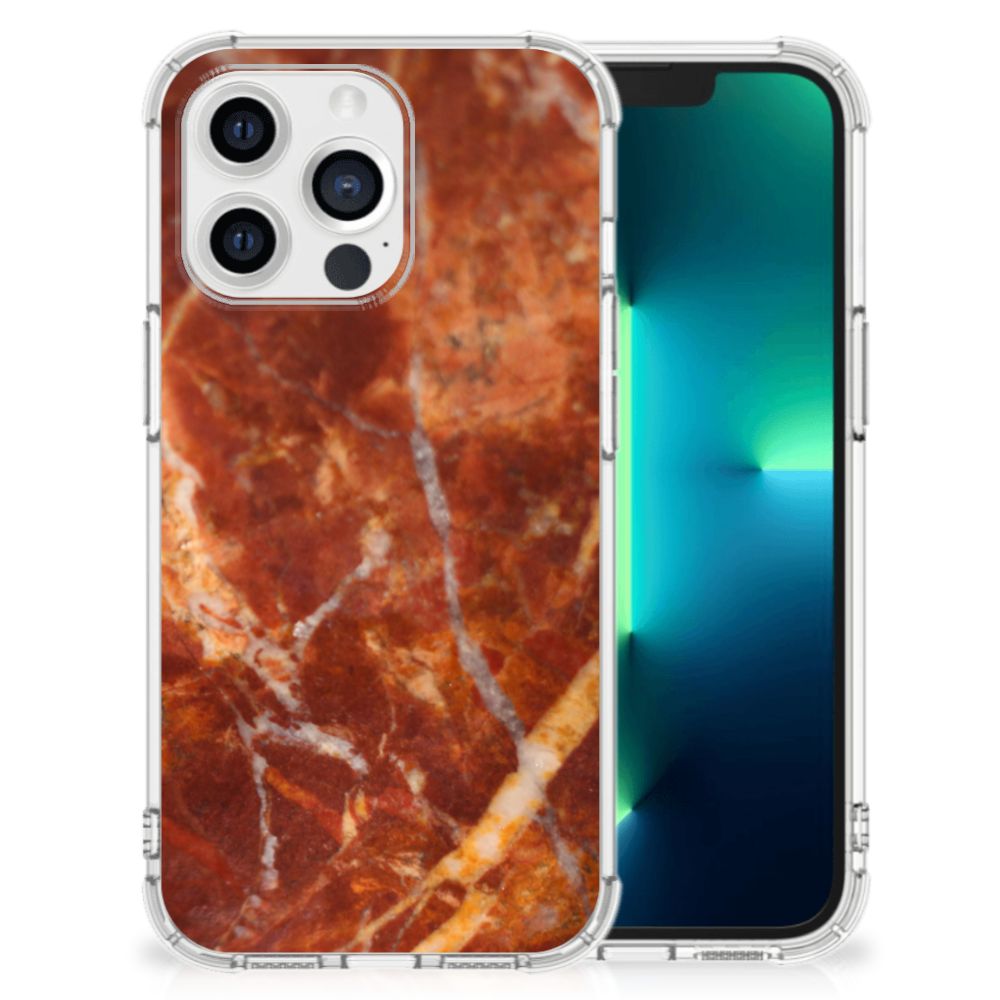 Apple iPhone 13 Pro Anti-Shock Hoesje Marmer Bruin B2C Telecom