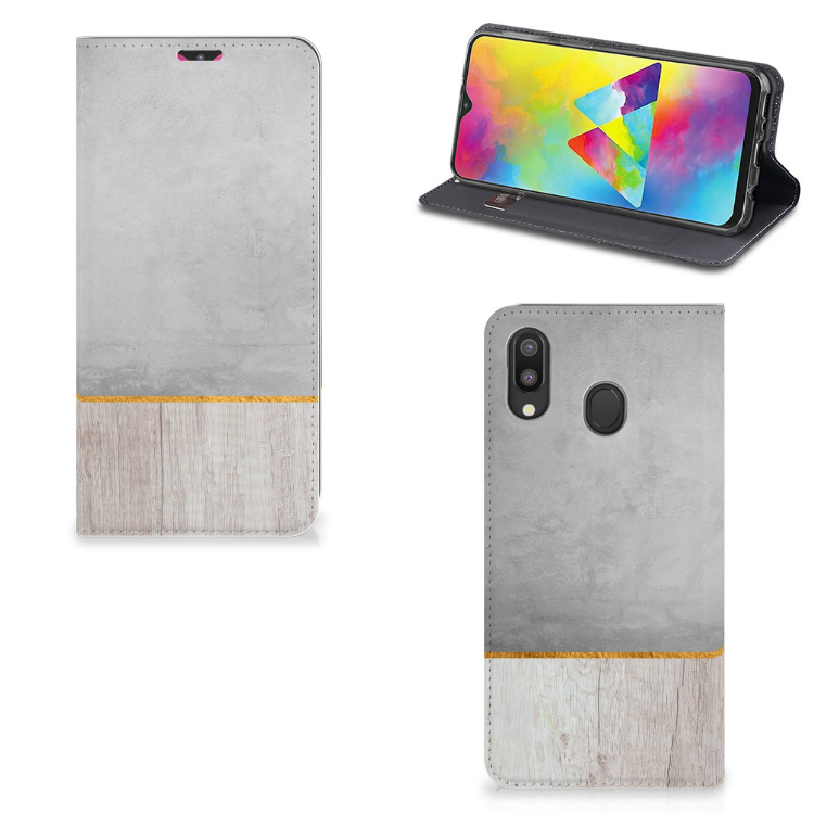 Samsung Galaxy M20 Book Wallet Case Wood Concrete