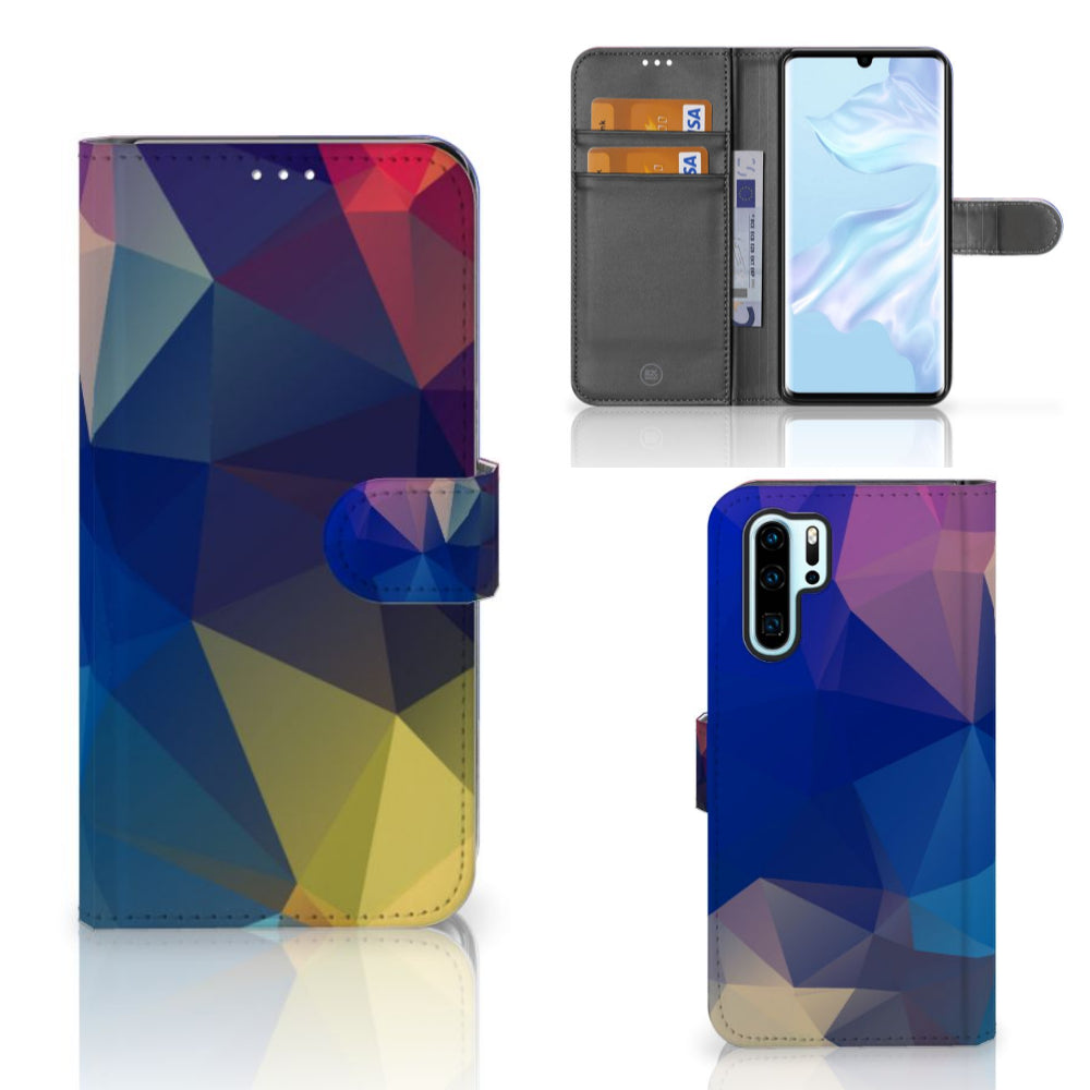 Huawei P30 Pro Book Case Polygon Dark