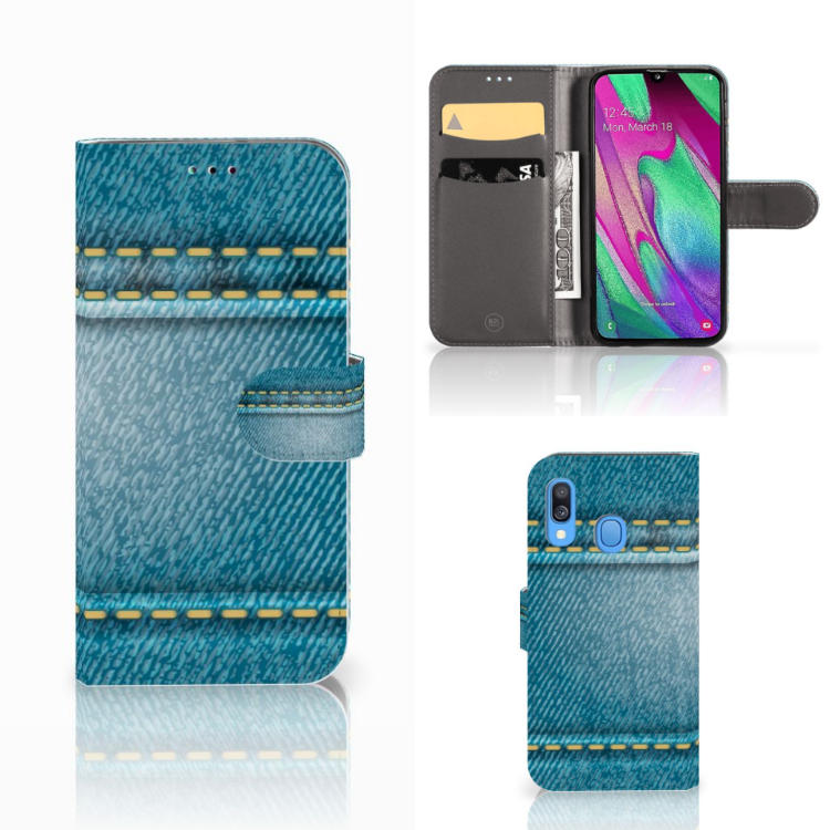 Samsung Galaxy A40 Wallet Case met Pasjes Jeans