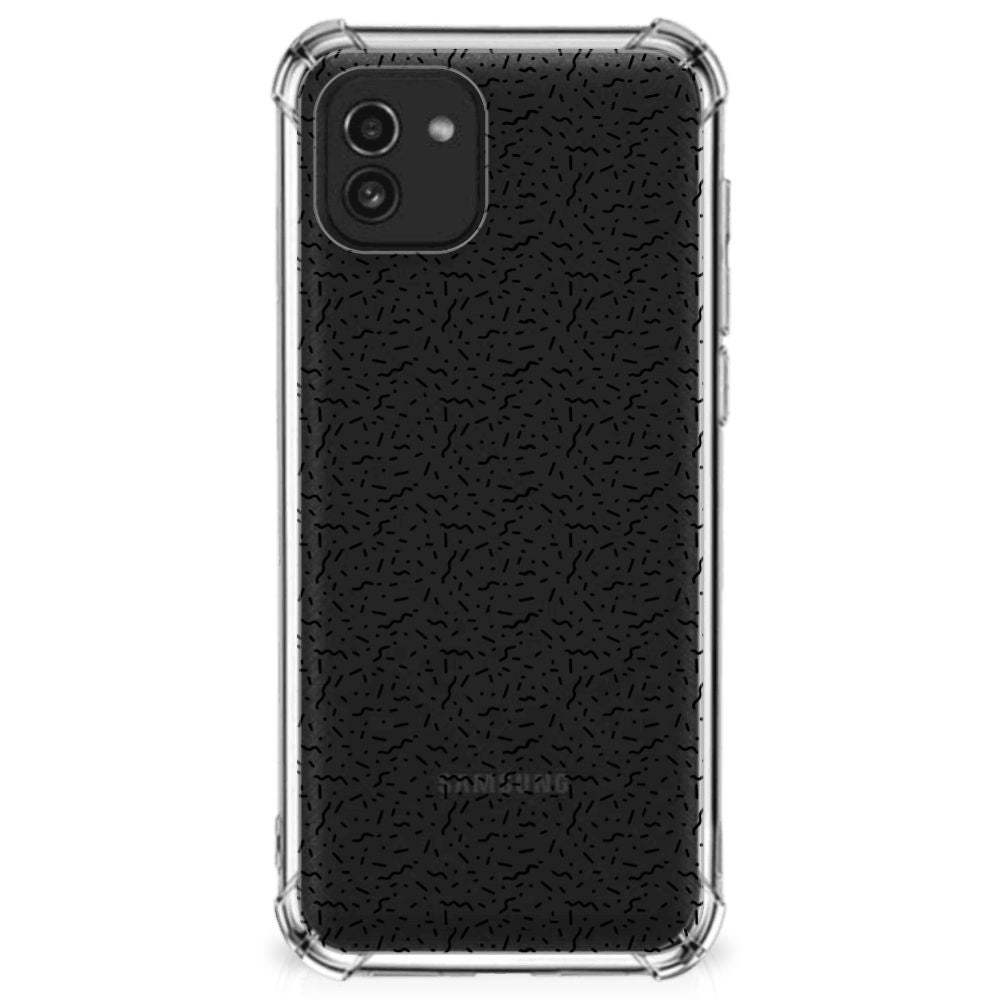 Samsung Galaxy A03 Doorzichtige Silicone Hoesje Stripes Dots B2C Telecom