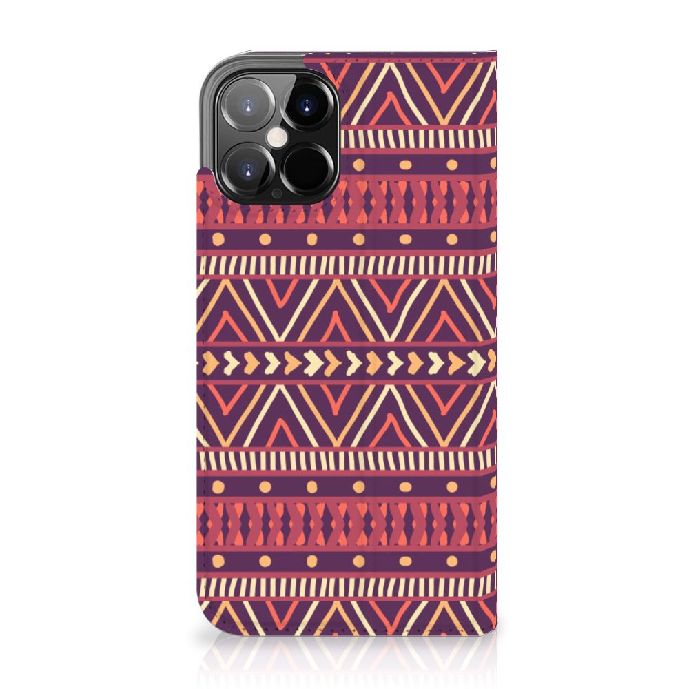 iPhone 12 Pro Max Hoesje met Magneet Aztec Paars