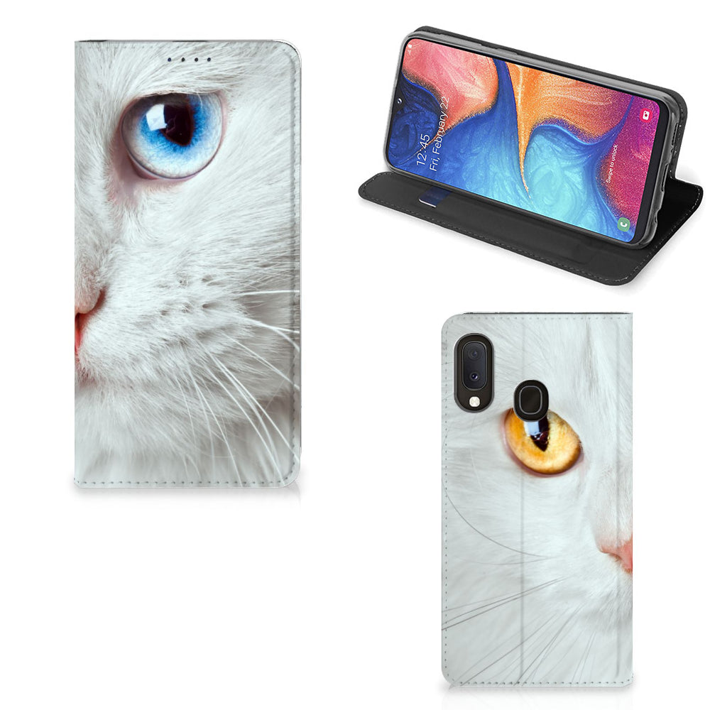 Samsung Galaxy A20e Hoesje maken Witte Kat