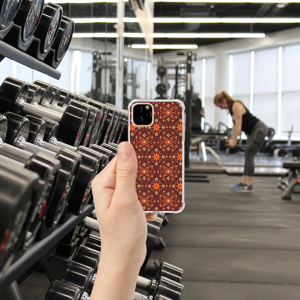 Apple iPhone 11 Pro Doorzichtige Silicone Hoesje Batik Brown