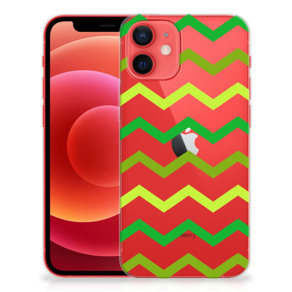 iPhone 12 Mini TPU bumper Zigzag Groen B2C Telecom