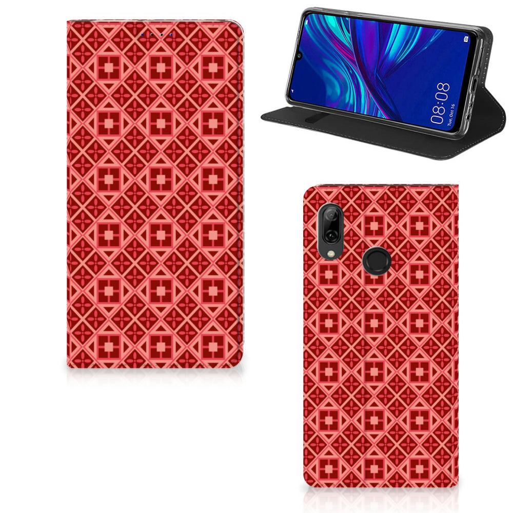 Huawei P Smart (2019) Hoesje met Magneet Batik Rood