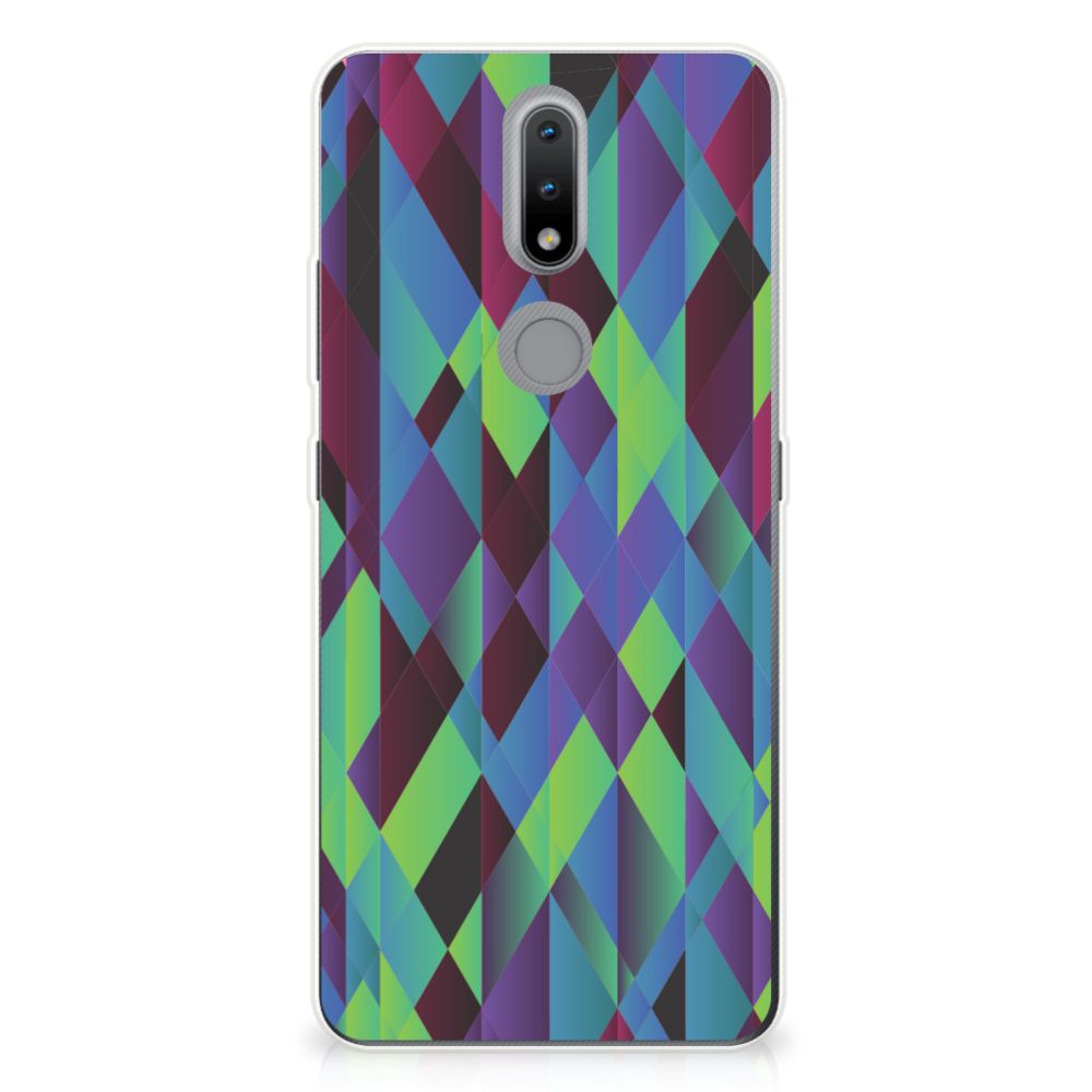 Nokia 2.4 TPU Hoesje Abstract Green Blue