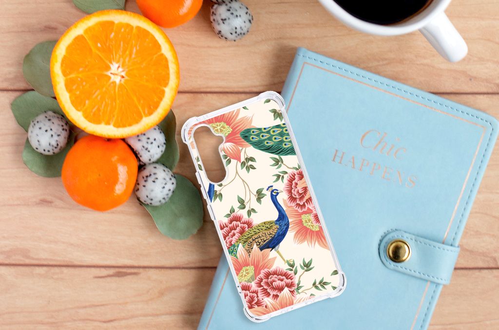 Case Anti-shock voor Samsung Galaxy A34 Pink Peacock B2C Telecom
