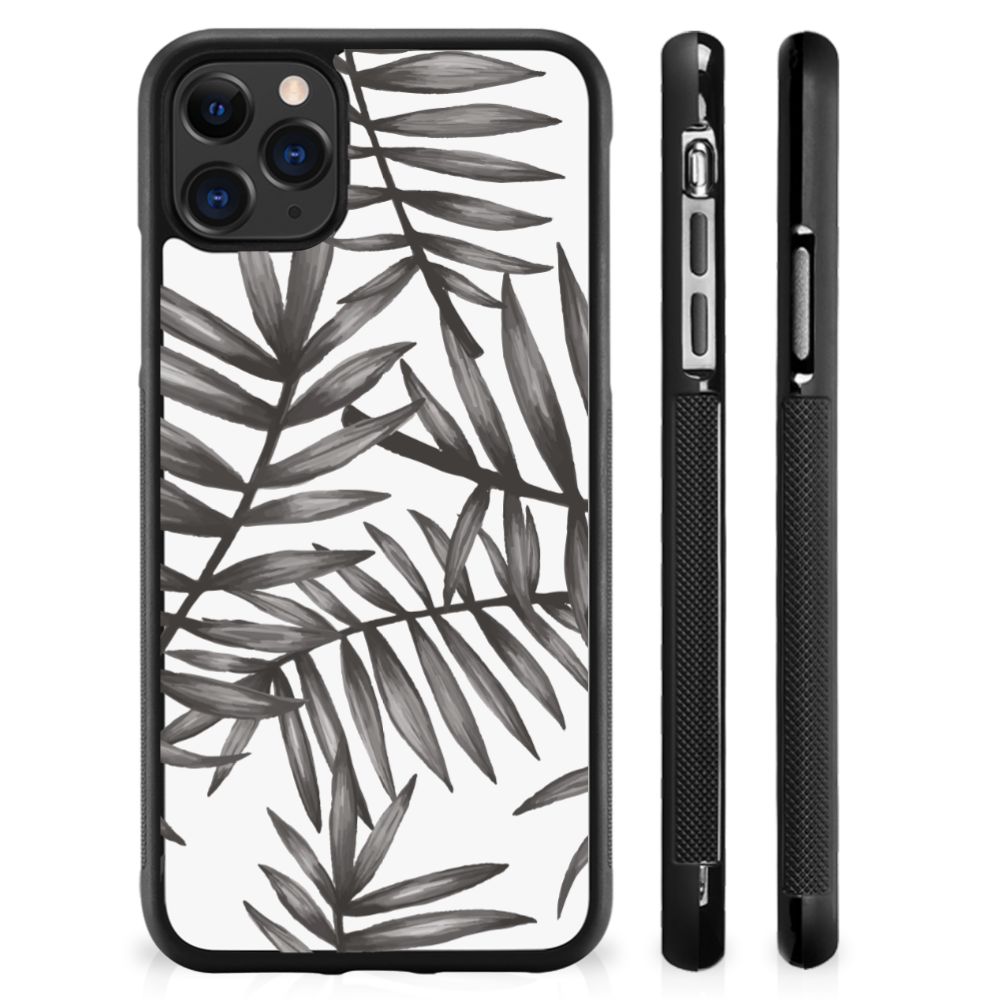 Apple iPhone 11 Pro Max Skin Case Leaves Grey