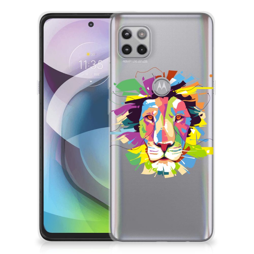 Motorola Moto G 5G Telefoonhoesje met Naam Lion Color B2C Telecom