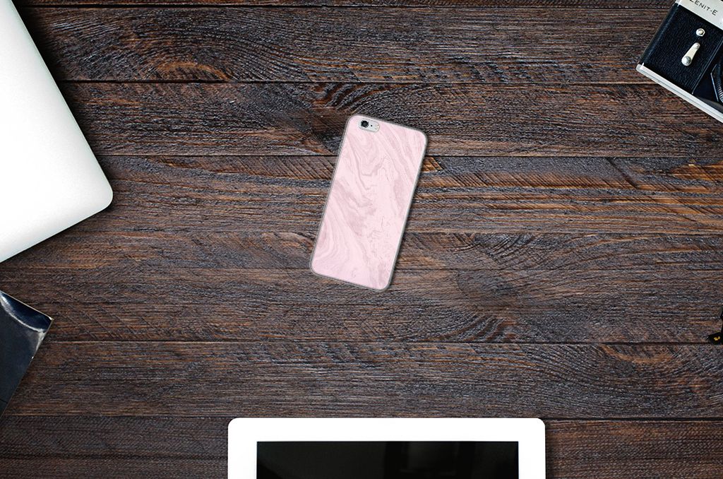 Apple iPhone 6 | 6s TPU Siliconen Hoesje Marble Pink - Origineel Cadeau Vriendin