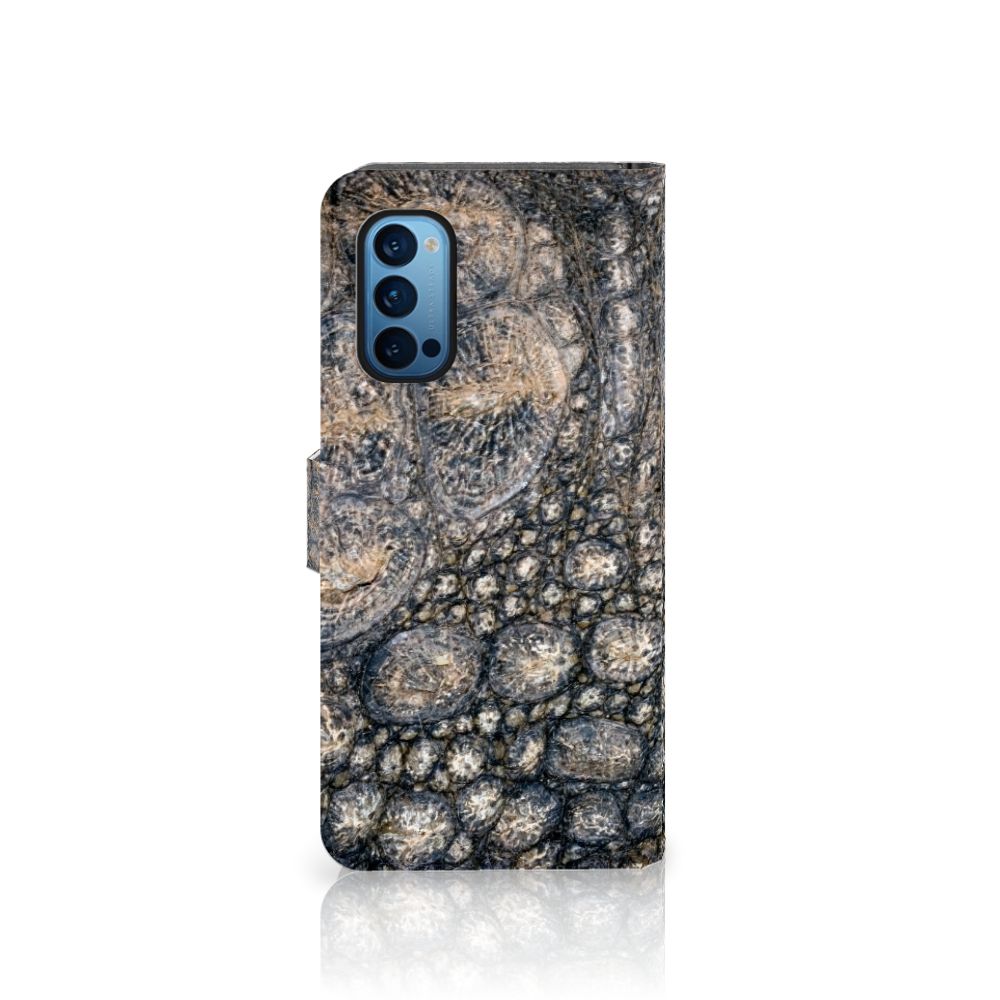 OPPO Reno 4 Pro 5G Telefoonhoesje met Pasjes Krokodillenprint