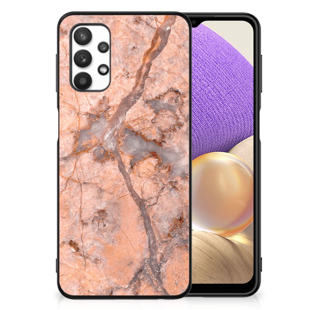Samsung Galaxy A32 5G Marmeren Print Telefoonhoesje Marmer Oranje B2C Telecom