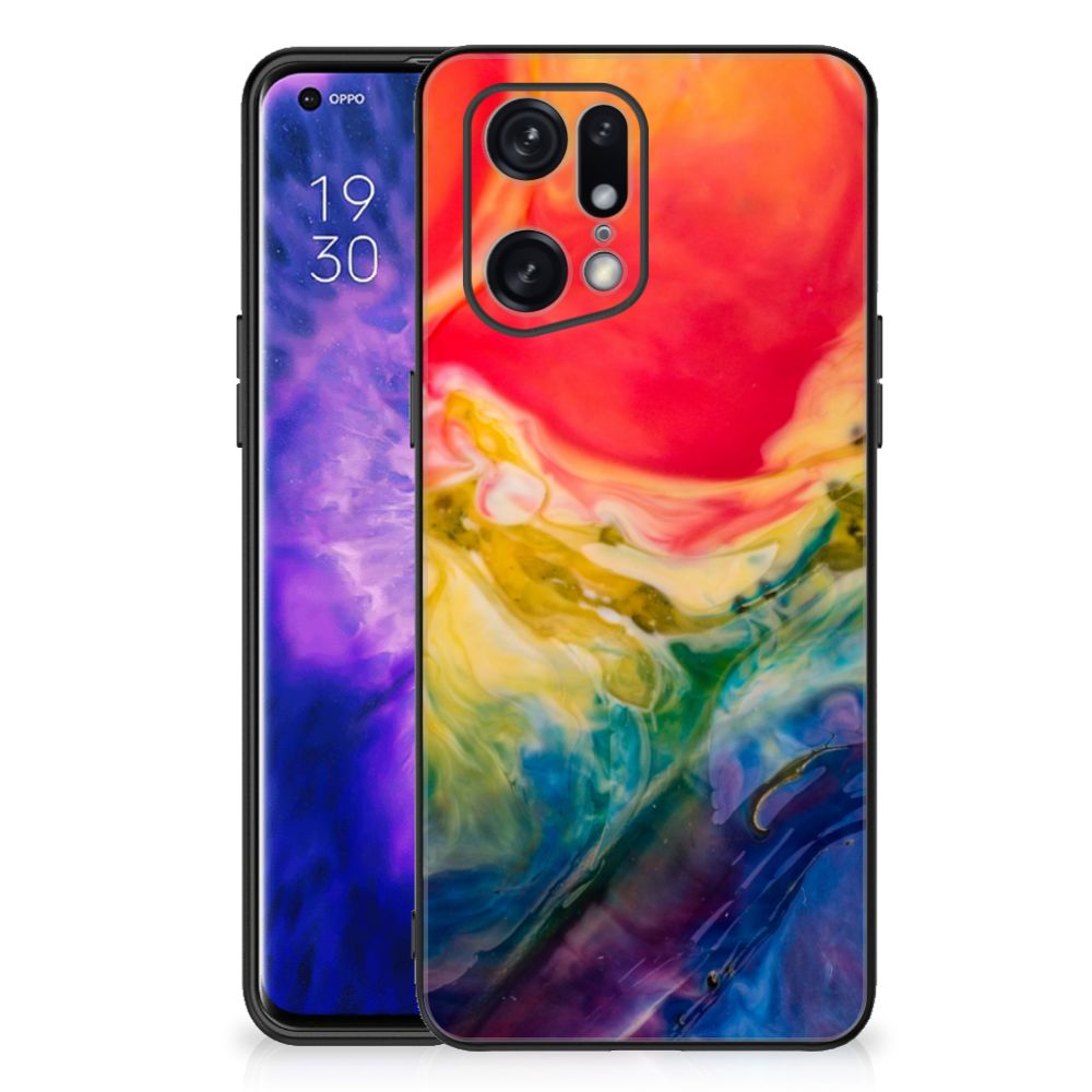 Kleurrijke Telefoonhoesje OPPO Find X5 Pro Watercolor Dark