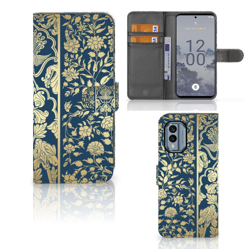 Nokia X30 Hoesje Beige Flowers