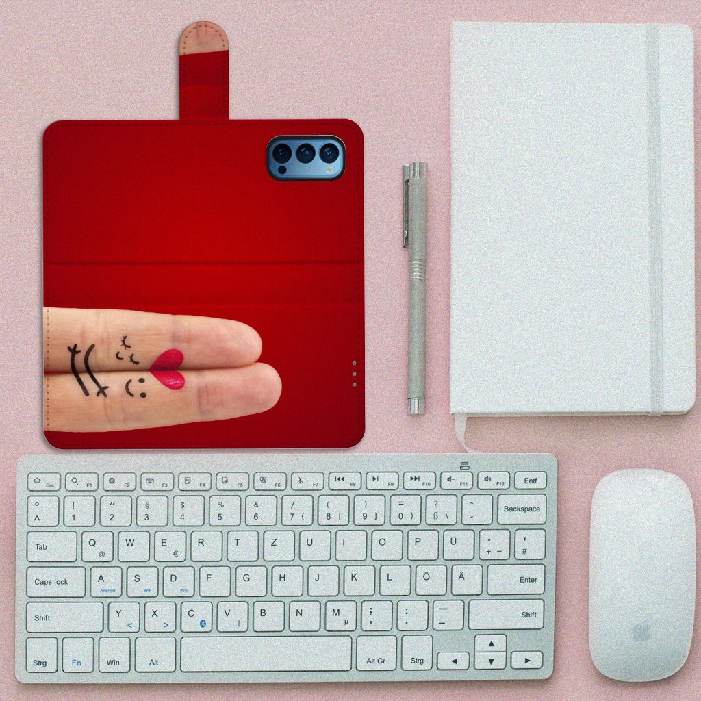 OPPO Reno 4 Pro 5G Wallet Case met Pasjes Liefde - Origineel Romantisch Cadeau